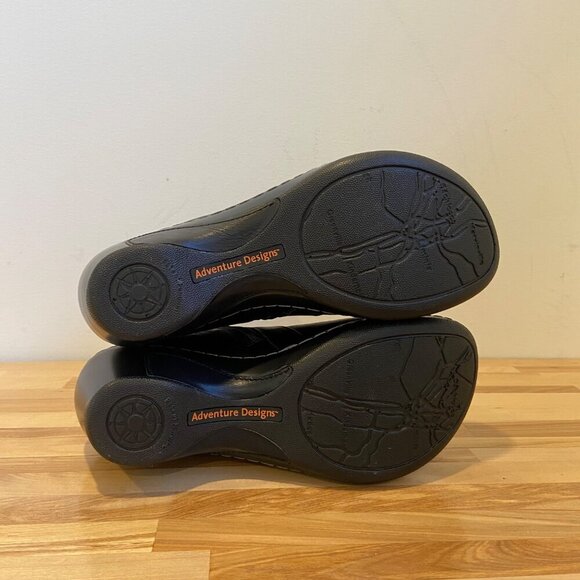 JBU Womens Black 7.5 Ankle Boot With Braided Strap Laser Cut Design wedges vegan - Picture 8 of 16